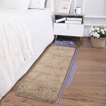 1pc Rectangle Soft & Plush Floor Mat, Shaggy Carpet For Bedroom/Living Room, Thick Fluffy Large/Small Non-Slip Rug For Home Decor - Camel - View 23