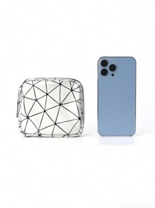 女孩卫生棉条收纳袋女士化妆包零钱包化妆包卫生棉条收纳袋整理袋 - 銀色 - 查看 4