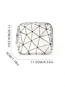 女孩卫生棉条收纳袋女士化妆包零钱包化妆包卫生棉条收纳袋整理袋 - 銀色 - 查看 3