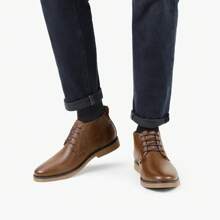 Men Chukka Camel Suedes Leathers Chukka Desert Oxford Ankle Boots - Brown - View 8