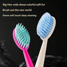 Highly Attractive Level Big Toothbrush Explosive Adult Home Advanced Soft Hair Head Wide Head Toothbrush Cleaning - Multicolor - View 3