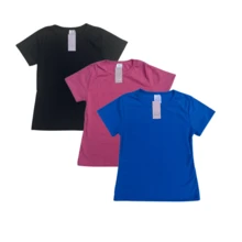 Kit 3 Ribbed Tank Tops For Women, Girls, Children, Youth, Size 10 To 16 - màu đen - Xem 2