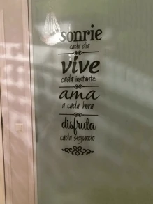 1pc Spanish Wall Stickers PVC Waterproof Decal Stickers Self-Adhesive Paper Wall Sticker,Simple Letter Graphic Removable Wall Decal For Home Decoration Living Room - Multicolor - View 4