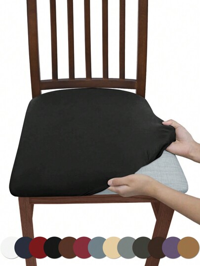 1pc/4pcs/6pcs Spandex Smooth Lycra Bench Cover, Solid Color Washable Protective Seat Cover, Applicable For Restaurant, Hotel, Home Anti-Dust Bench Slipcover Gifts Birthday Graduation,Dining Chair Covers,Chair Covers Wedding,Chair Covers Dining Chair