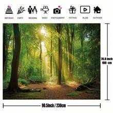 One Piece, Spring Green Forest Thin Photo Background Camping Theme Photography Background Studio Props, Room Decoration, Aesthetic Room Decoration, Bedroom Decoration, Home Decoration, House Decoration