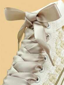 1 par de cordones de seda de color caramelo de 120cm, decoración versátil para diversos zapatos, estilo Y2K