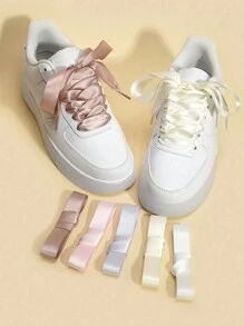 1 par de cordones de seda de color caramelo de 120cm, decoración versátil para diversos zapatos, estilo Y2K