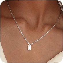1pc Personalized Delicate Initial Letter Pendant Necklace, Customized Engraved Letter Pendant Necklace With Chain, Simple Name Necklace, Women Personalized Jewelry Gift, Bridesmaid Gift