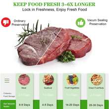 100 piezas Bolsas para selladora al vacío, reutilizables, bolsas para máquina de sellado al vacío, bolsas de embalaje al vacío, bolsas de sellado al vacío para conservación de alimentos, suministros de cocina para el hogar, para uso al aire libre, camping