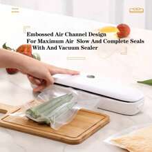 100 piezas Bolsas para selladora al vacío, reutilizables, bolsas para máquina de sellado al vacío, bolsas de embalaje al vacío, bolsas de sellado al vacío para conservación de alimentos, suministros de cocina para el hogar, para uso al aire libre, camping