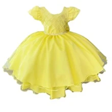 Children's Yellow Party Dress Luxury New Year's Eve Size 3 To 12 Promotion D4183 - Amarillo - Ver 6
