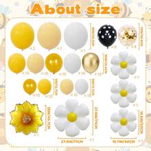 黑色、黄色和白色气球拱门、非洲菊和大黄蜂主题性别揭秘派对、迎婴派对、蜜蜂生日派对装饰品 - 彩色 - 查看 4
