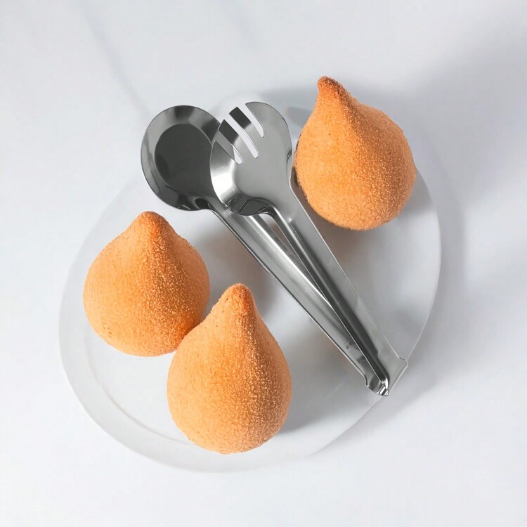 Multipurpose Tongs Salads Bread Pasta Barbecue Stainless Steel Kitchen Utensil - Bạc - Xem 3