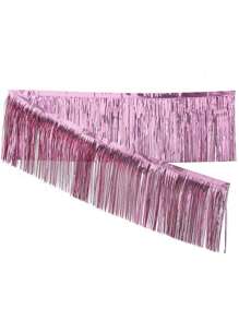 1条10英尺金属流苏花环 - 用途广泛的悬挂装饰，适用于婚礼、生日、万圣节、复活节、圣诞节和情人节 - 耐用的铝箔流苏横幅，颜色包括皇家蓝、湖蓝、玫瑰金、粉色、紫色、红色、绿色、银灰色和黑色 - 非常适合房间装饰