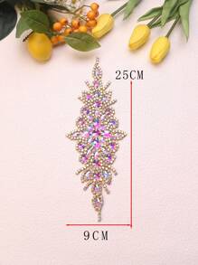 多色水晶玻璃手工缝制金属钻石新娘腰带 / 长度：25CM / 宽度：9CM - 多色 - 查看 16