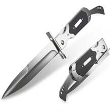 Pocket Knife Tactical Knife Large 5.7" Steel Blade G10 Handle Extender Double Edge Folding Pocket Knife For Men, Camping, Survival, EDC , Outdoor Silver Knives - màu đen - Xem 1