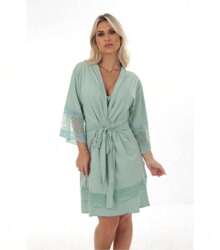 Luxury Women's Robe: Hobby Robe Elegant Lace Robe For Brides - 301 - Rojo - Ver 4