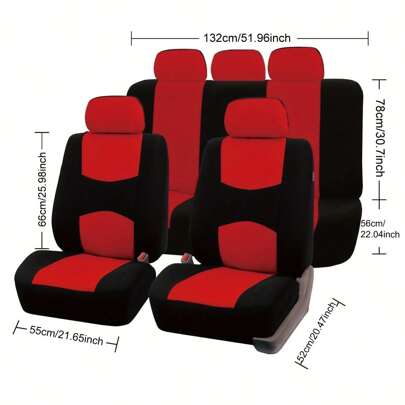 Juego completo de fundas para asientos de coche de tela - Fundas para asientos de coche de ajuste universal, fundas para asientos delanteros de respaldo bajo, funda para asiento trasero sólida, funda para asiento de coche lavable para SUV, sedán y van, juego completo de fundas para asientos de coche, accesorios para coche