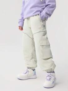 Balabala Boys' & Girls' Windproof Pants Sporty Winter 2024 Trousers - Gray - View 3