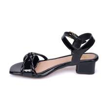 Children's Low Heel Sandals With Rhinestone Bow Strap - 黑色 - 查看 4
