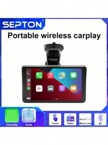 1 件 SEPTON 通用便携式高清触摸屏无线 Carplay BT 2 DIN 7 英寸多媒体视频播放器 Android 汽车立体声收音机屏幕播放器 - 黑色 - 查看 11