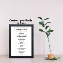 Personalized Frameless Canvas Poster Things I Love Custom Home Decor Wall Art Poster Gifts Birthday Graduation
