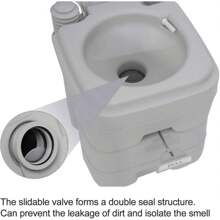 Portable Camping Toilet - 20L Handle Removable Handle Portaloo With Flush For Outdoor Camping Hiking Travel Caravan - Grey - View 4