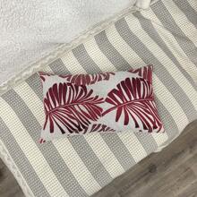 1 pieza Funda de almohada jacquard con estampado de hojas colorido - Multicolor - Ver 5