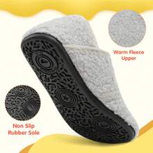 可爱、保暖、轻便的毛绒家居拖鞋，男女皆宜，舒适防滑软底，适合秋冬季室内穿着。 - 淺灰色 - 查看 5