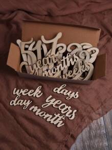 Newborn Photography Wooden Prop, Baby Birthday Milestone Letter & Number Blocks Sign - Multicolor - View 5