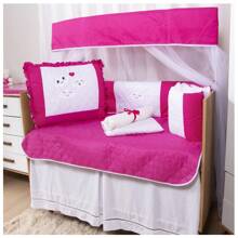 10 Piece American Crib Kit With Embroidered Side Protector For Boys And Girls - Three Little Pink Clouds - View 2