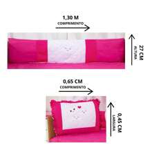 10 Piece American Crib Kit With Embroidered Side Protector For Boys And Girls - Three Little Pink Clouds - View 5