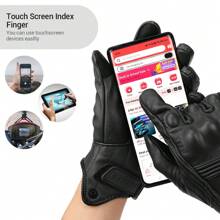 Motorcycle Gloves Leather Cycling Riding Gloves Full Finger Glove Racing Protective Gear Touch Screen Motorbike Gloves Motorcross Moto Anti-Fall Protection Cycling Accessories Rider Gifts - Multicolor - View 3