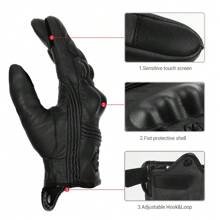 Motorcycle Gloves Leather Cycling Riding Gloves Full Finger Glove Racing Protective Gear Touch Screen Motorbike Gloves Motorcross Moto Anti-Fall Protection Cycling Accessories Rider Gifts - Multicolor - View 5