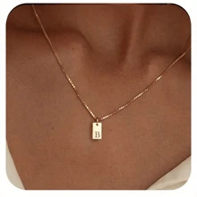 1pc Personalized Delicate Initial Letter Pendant Necklace, Customized Engraved Letter Pendant Necklace With Chain, Simple Name Necklace, Women Personalized Jewelry Gift, Bridesmaid Gift