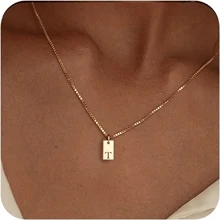1pc Personalized Delicate Initial Letter Pendant Necklace, Customized Engraved Letter Pendant Necklace With Chain, Simple Name Necklace, Women Personalized Jewelry Gift, Bridesmaid Gift
