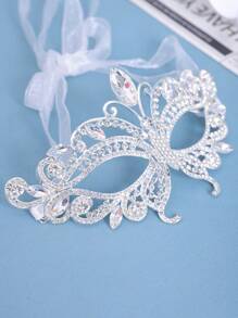 1 件闪亮锌合金派对面具，性感服装配饰，适合节日和庆祝万圣节