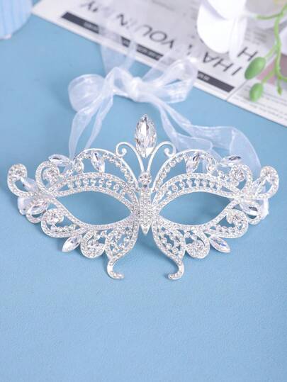 1pc Sparkling Zinc Alloy Party Mask, Sexy Costume Accessory For Festival And Celebration Halloween