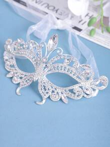 1 件闪亮锌合金派对面具，性感服装配饰，适合节日和庆祝万圣节
