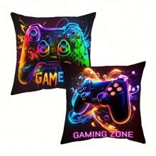 2 件，游戏手柄图案短毛绒枕套（17.7 英寸X17.7 英寸），主题枕套，家居装饰，房间装饰，卧室装饰，建筑收藏配件（不含枕芯） - 型號 - 查看 10