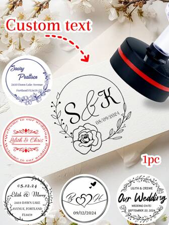 1 st personlig bröllopssigill, adressstämpel anpassad bröllopssigillstämpel inbjudningssigill personlig stämpelset med efternamn, personlig rund stämpel anpassad returnamn adressstämpel, för alltid bröllopsnamn och porto bröllopsföretagsstämpel anpassad rund handgjord med kärlek efter namn design familjemonogram signatur gör-det-själv inbjudningskortsigill