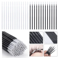 100 件/包睫毛延长清洁棉签，睫毛清洁棒，一次性睫毛膏卸妆棉签，纳米加长头清洁棉签，用于化妆刷、卸睫毛、唇刷、清洁棉签、涂抹美容工具 - 彩色 - 查看 7