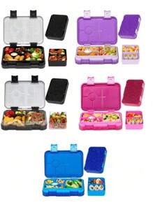 1 件学生分隔密封水果盒沙拉盒、工作便当盒、外带午餐盒、大容量便当盒、分隔午餐盒（可拆卸隔层） - 彩色 - 查看 5