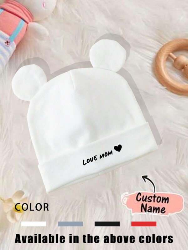 1pc Custom Printed Letter Logo Baby Hat, Soft And Skin-Friendly, Better Protection And Warmth For Baby Head Back To School Winter Gift Ideas Boy Girl Valentine's Day