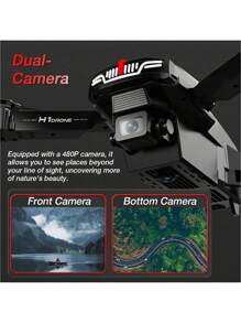 H1 Advanced Edition Drone, Toy Remote-Controlled Aircraft, Flowing Light & Dual Cameras, 480P Shooting, 6-Minute Flight Time, Faster & More Stable, Stunt Flying Drone, Perfect Holiday/Birthday Gift And Surprise.Christmas/Gifts/New Year's Day