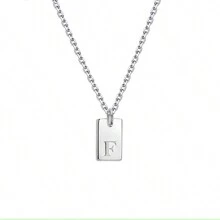 1pc Personalized Delicate Initial Letter Pendant Necklace, Customized Engraved Letter Pendant Necklace With Chain, Simple Name Necklace, Women Personalized Jewelry Gift, Bridesmaid Gift