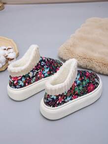 Women's Snow Boots, Fluffy Waterproof, Soft And Comfortable, Non-Slip Sole, Slip-On Design For Easy On/Off, Fluffy Lining Locks In Warmth, Ideal For Indoor/Outdoor Warmth And Cold Weather, Fashionable Winter Shoe - Black Color - View 7