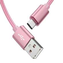 编织尼龙数据线，USB Type C 用于快速手机充电，兼容 OPPO、VIVO、REDMI、HONOR - 玫瑰金 - 查看 7