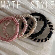 5pcs/Pack Multi-Colored Thick High Elasticity Hair Ties, Basic Scrunchies Hair Ties For Ponytail Ponytail Holders, Hair Bobbles ,Gym Sport Outfit ,Hair Rope Hair Accessories