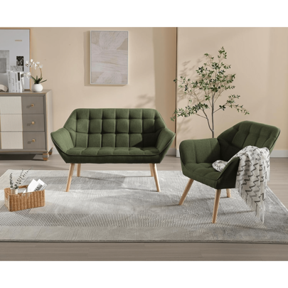 WAHSON OFFICE CHAIRS 1PC Wahson Velvet Accent Chair Modern Upholstered Tub Chair With Golden Metal Legs, Occasional Comfortable Padded Lounge Armchair Sofa For Living Room/Bedroom